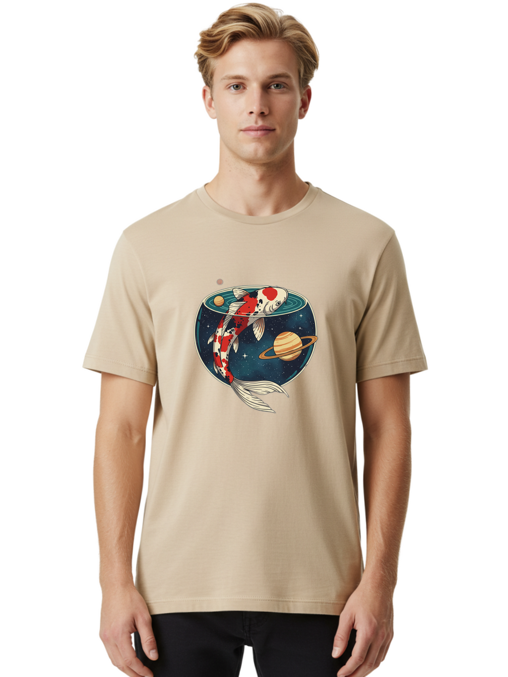 Koi-Fish-Space Men'S Graphic Tee, 100% Cotton, Comfortable Casual Summer Wear, Machine Washable, Vintage Camera, Old Camera, Antique Camera, Black Camera, Classic Photography, Photography Equipment, Nostalgic Device, Film Camera, Camera Art Bak797