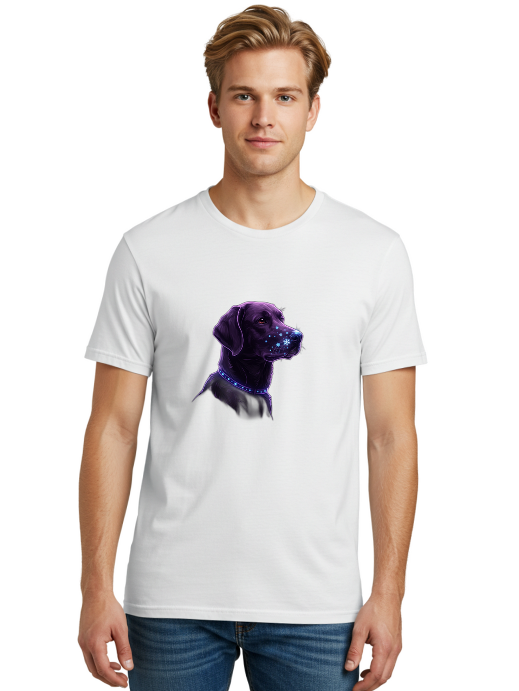 Labrador-With-Snowflakes Men'S Graphic Tee, 100% Cotton, Comfortable Casual Summer Wear, Machine Washable, Vintage Camera, Old Camera, Antique Camera, Black Camera, Classic Photography, Photography Equipment, Nostalgic Device, Film Camera, Bak800