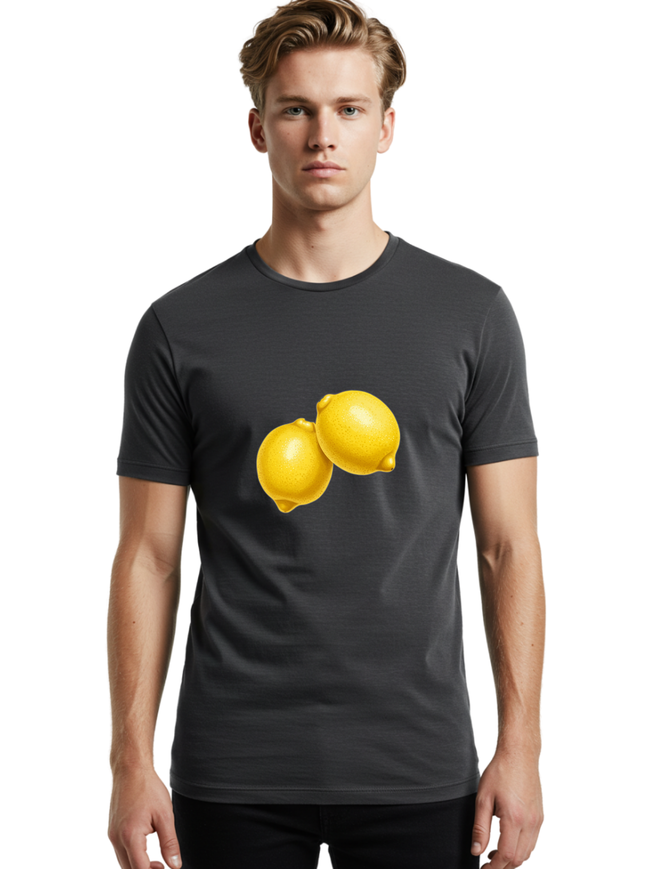 Lemons-1 Men'S Graphic Tee, 100% Cotton, Comfortable Casual Summer Wear, Machine Washable, Vintage Camera, Old Camera, Antique Camera, Black Camera, Classic Photography, Photography Equipment, Nostalgic Device, Film Camera, Camera Art Bak810