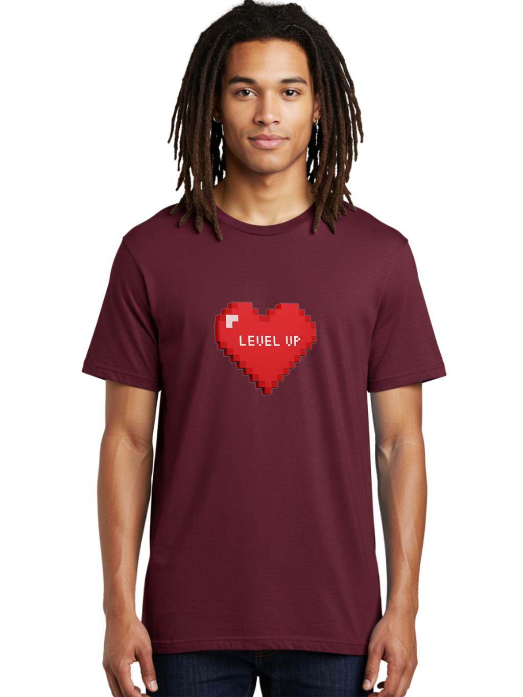 Level-Up-Heart-1 Men'S Graphic Tee, 100% Cotton, Comfortable Casual Summer Wear, Machine Washable, Vintage Camera, Old Camera, Antique Camera, Black Camera, Classic Photography, Photography Equipment, Nostalgic Device, Film Camera, Camera Art Bak816