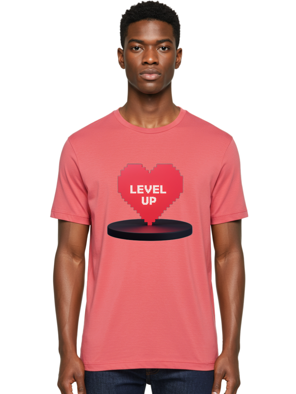 Level-Up-Heart Men'S Graphic Tee, 100% Cotton, Comfortable Casual Summer Wear, Machine Washable, Vintage Camera, Old Camera, Antique Camera, Black Camera, Classic Photography, Photography Equipment, Nostalgic Device, Film Camera, Camera Art Bak817