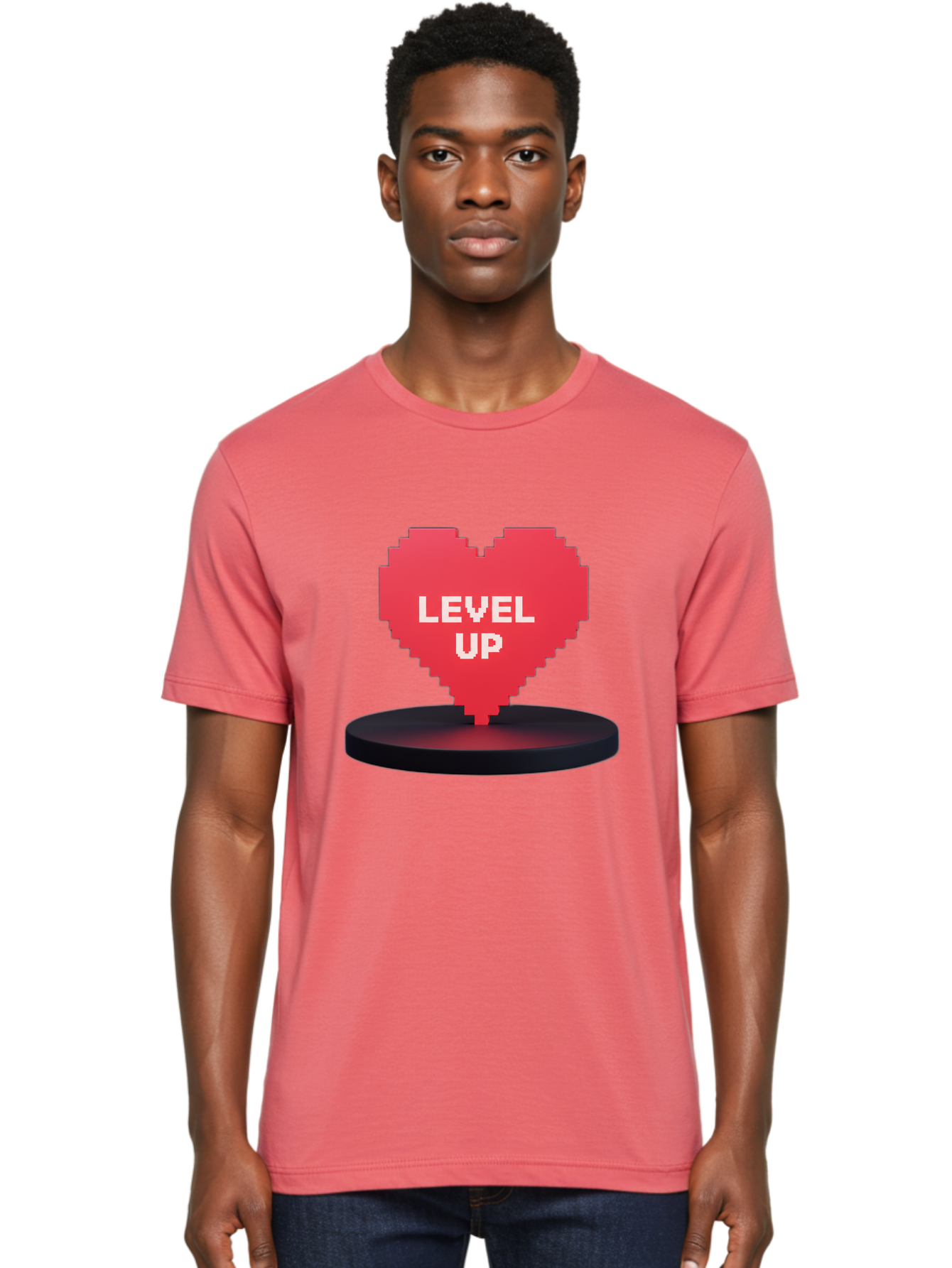 Level-Up-Heart Men'S Graphic Tee, 100% Cotton, Comfortable Casual Summer Wear, Machine Washable, Vintage Camera, Old Camera, Antique Camera, Black Camera, Classic Photography, Photography Equipment, Nostalgic Device, Film Camera, Camera Art Bak817