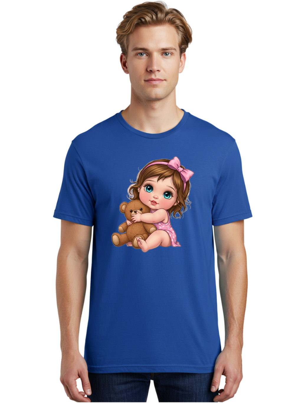 Little-Girl-Hugging-Teddy-Bear Men'S Graphic Tee, 100% Cotton, Comfortable Casual Summer Wear, Machine Washable, Vintage Camera, Old Camera, Antique Camera, Black Camera, Classic Photography, Photography Equipment, Nostalgic Device, Bak821