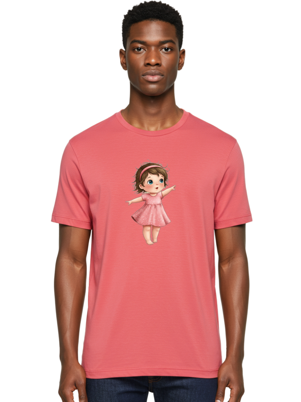 Little-Girl-Pink-Dress Men'S Graphic Tee, 100% Cotton, Comfortable Casual Summer Wear, Machine Washable, Vintage Camera, Old Camera, Antique Camera, Black Camera, Classic Photography, Photography Equipment, Nostalgic Device, Film Camera, Bak823