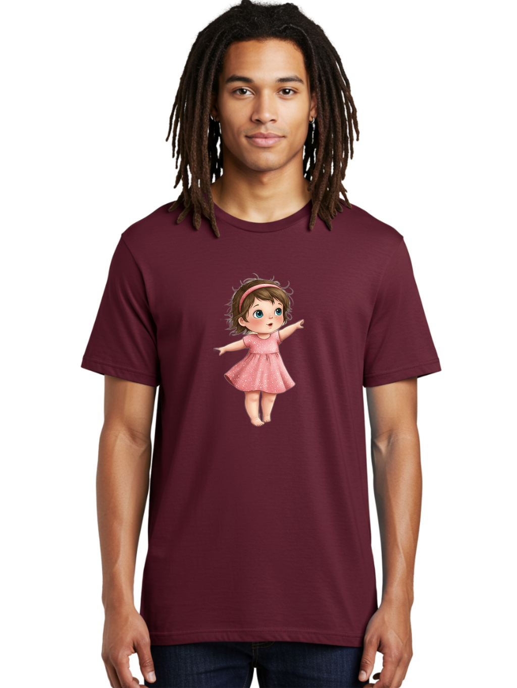 Little-Girl-Pink-Dress Men'S Graphic Tee, 100% Cotton, Comfortable Casual Summer Wear, Machine Washable, Vintage Camera, Old Camera, Antique Camera, Black Camera, Classic Photography, Photography Equipment, Nostalgic Device, Film Camera, Bak823