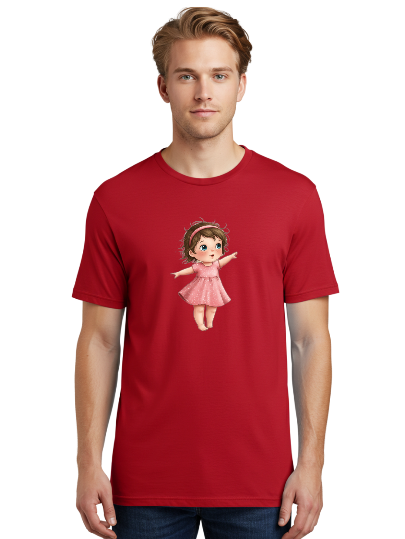 Little-Girl-Pink-Dress Men'S Graphic Tee, 100% Cotton, Comfortable Casual Summer Wear, Machine Washable, Vintage Camera, Old Camera, Antique Camera, Black Camera, Classic Photography, Photography Equipment, Nostalgic Device, Film Camera, Bak823