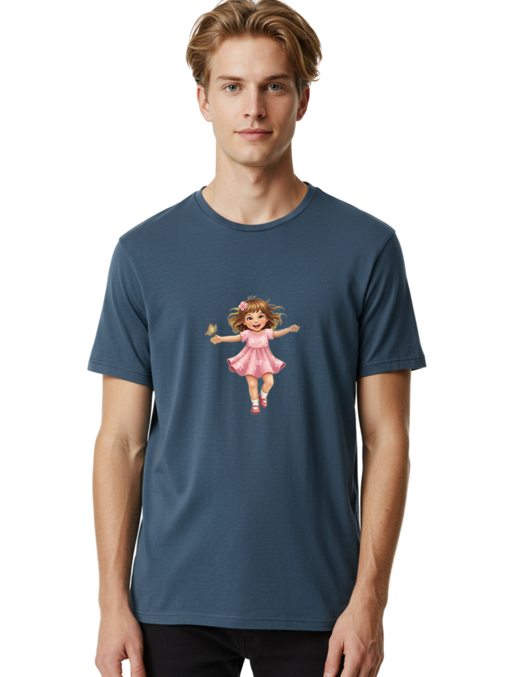 Little-Girl-With-Butterfly Men'S Graphic Tee, 100% Cotton, Comfortable Casual Summer Wear, Machine Washable, Vintage Camera, Old Camera, Antique Camera, Black Camera, Classic Photography, Photography Equipment, Nostalgic Device, Film Camera, Bak824