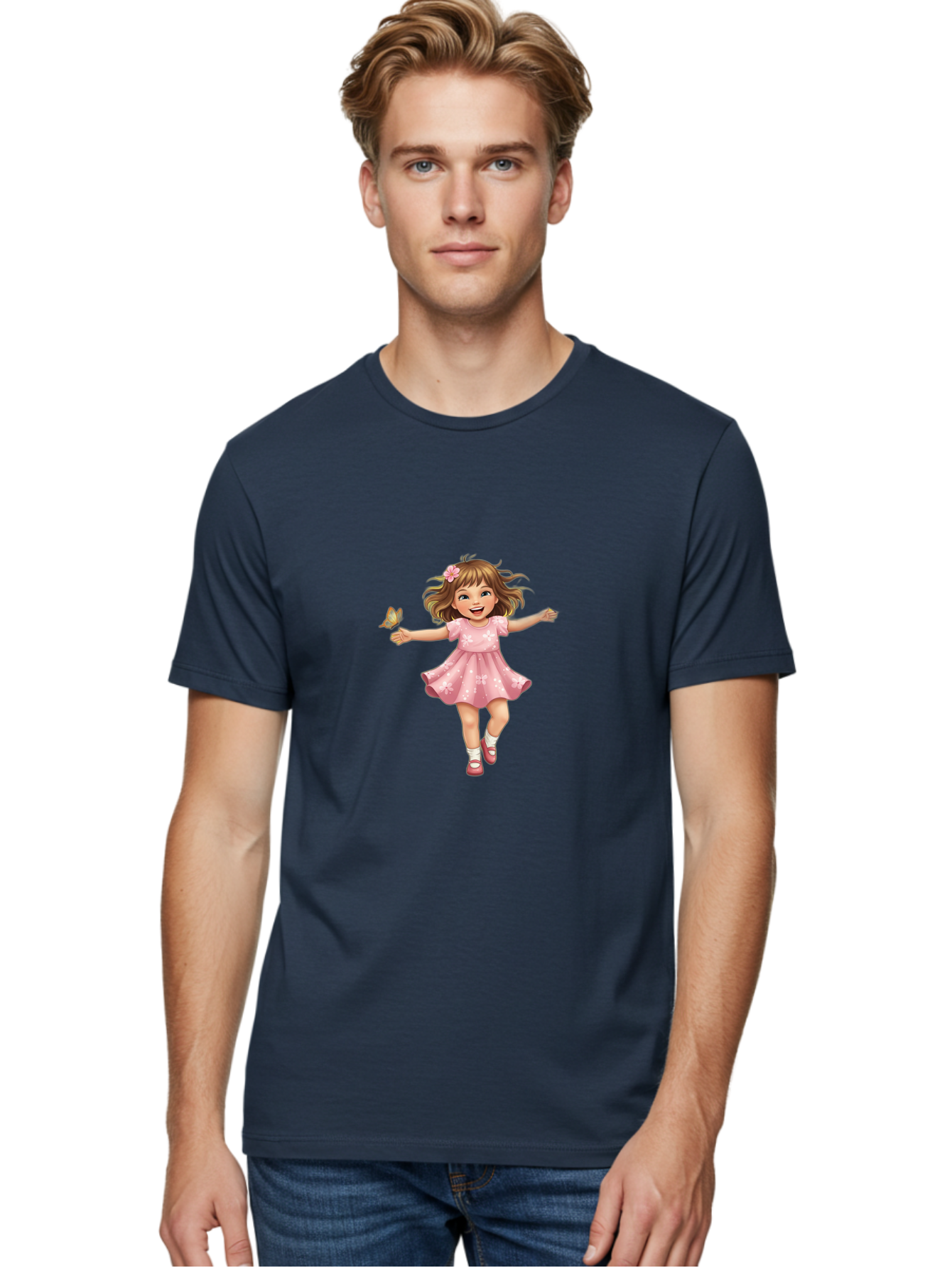 Little-Girl-With-Butterfly Men'S Graphic Tee, 100% Cotton, Comfortable Casual Summer Wear, Machine Washable, Vintage Camera, Old Camera, Antique Camera, Black Camera, Classic Photography, Photography Equipment, Nostalgic Device, Film Camera, Bak824