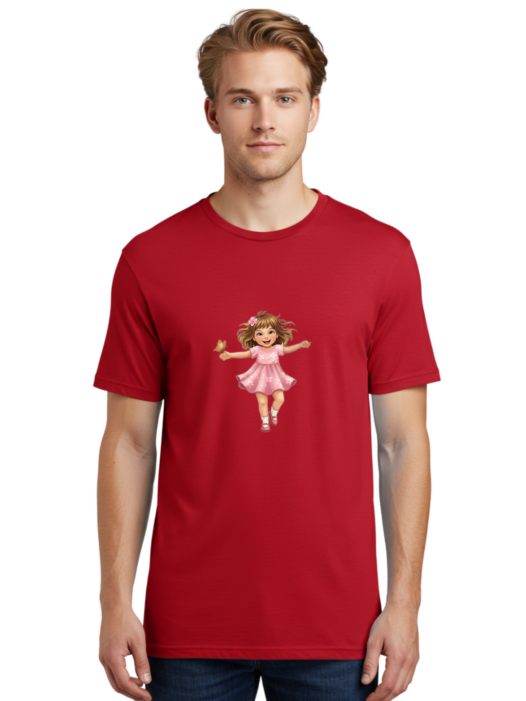 Little-Girl-With-Butterfly Men'S Graphic Tee, 100% Cotton, Comfortable Casual Summer Wear, Machine Washable, Vintage Camera, Old Camera, Antique Camera, Black Camera, Classic Photography, Photography Equipment, Nostalgic Device, Film Camera, Bak824