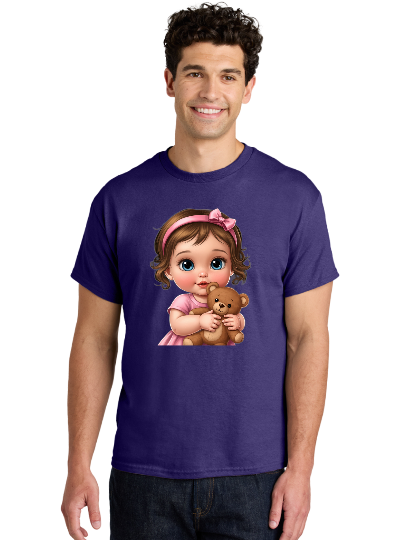 Little-Girl-With-Teddy-Bear Men'S Graphic Tee, 100% Cotton, Comfortable Casual Summer Wear, Machine Washable, Vintage Camera, Old Camera, Antique Camera, Black Camera, Classic Photography, Photography Equipment, Nostalgic Device, Film Camera, Bak826