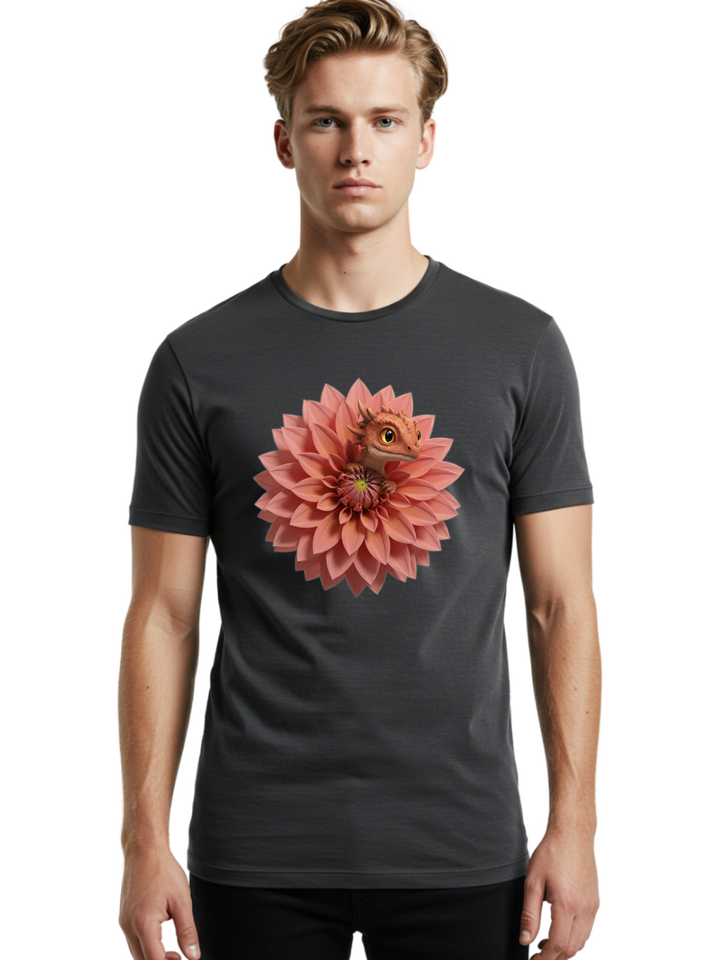 Lizard-In-Dahlia Men'S Graphic Tee, 100% Cotton, Comfortable Casual Summer Wear, Machine Washable, Vintage Camera, Old Camera, Antique Camera, Black Camera, Classic Photography, Photography Equipment, Nostalgic Device, Film Camera, Camera Art Bak830