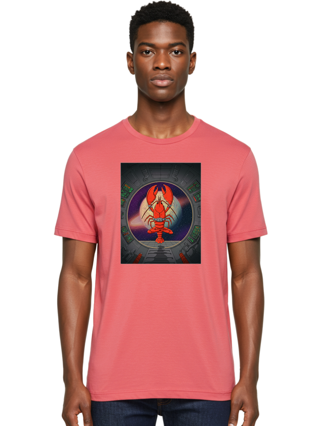 Lobster-In-Space Men'S Graphic Tee, 100% Cotton, Comfortable Casual Summer Wear, Machine Washable, Vintage Camera, Old Camera, Antique Camera, Black Camera, Classic Photography, Photography Equipment, Nostalgic Device, Film Camera, Camera Art Bak832