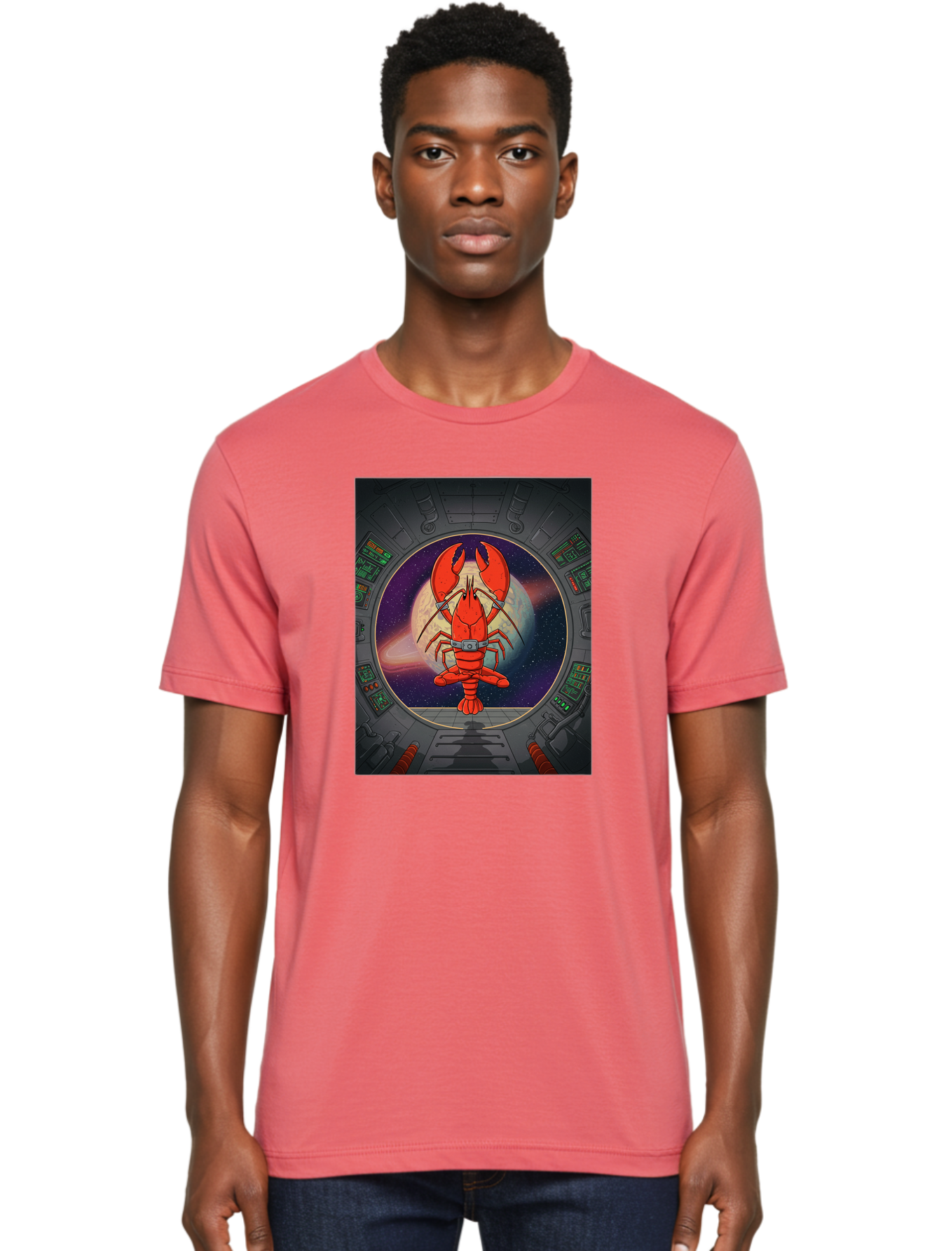 Lobster-In-Space Men'S Graphic Tee, 100% Cotton, Comfortable Casual Summer Wear, Machine Washable, Vintage Camera, Old Camera, Antique Camera, Black Camera, Classic Photography, Photography Equipment, Nostalgic Device, Film Camera, Camera Art Bak832
