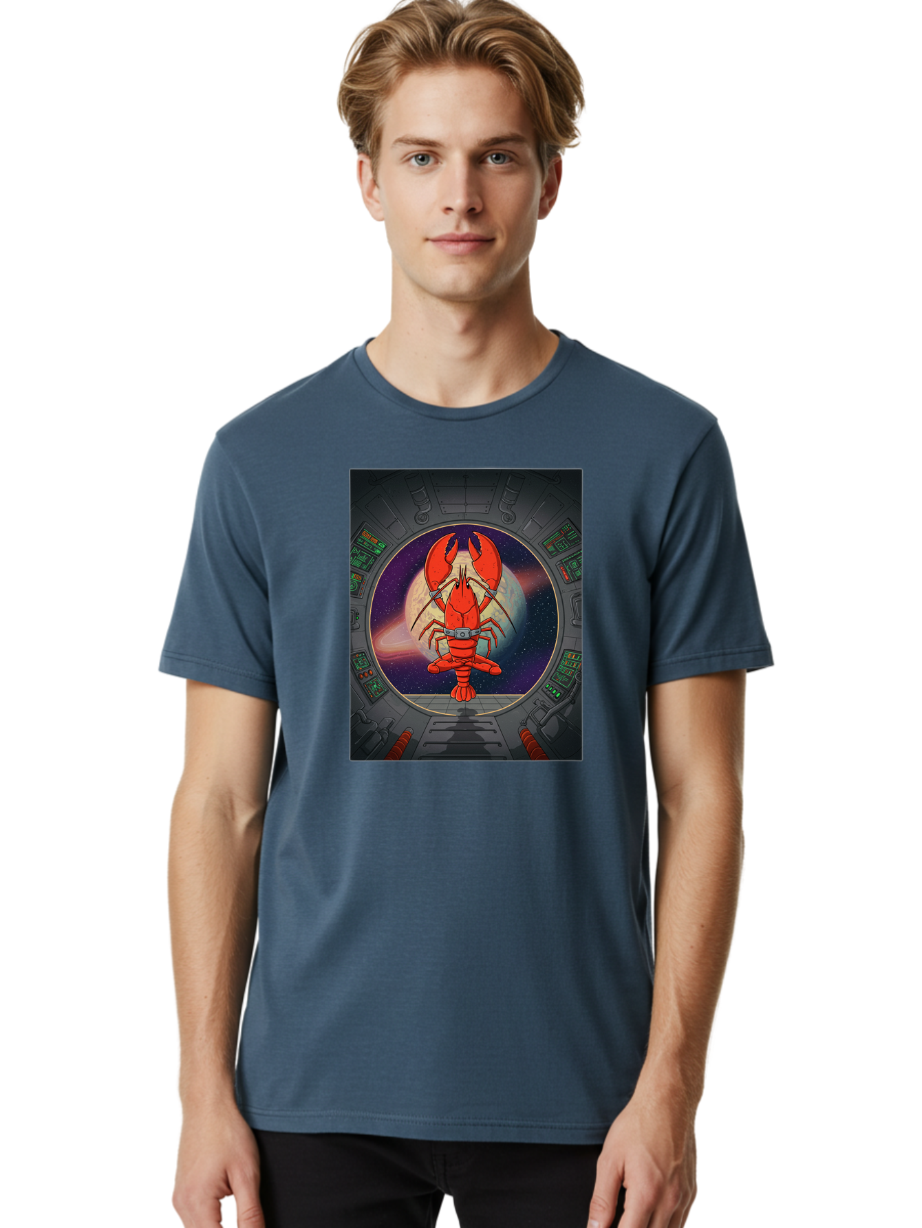 Lobster-In-Space Men'S Graphic Tee, 100% Cotton, Comfortable Casual Summer Wear, Machine Washable, Vintage Camera, Old Camera, Antique Camera, Black Camera, Classic Photography, Photography Equipment, Nostalgic Device, Film Camera, Camera Art Bak832