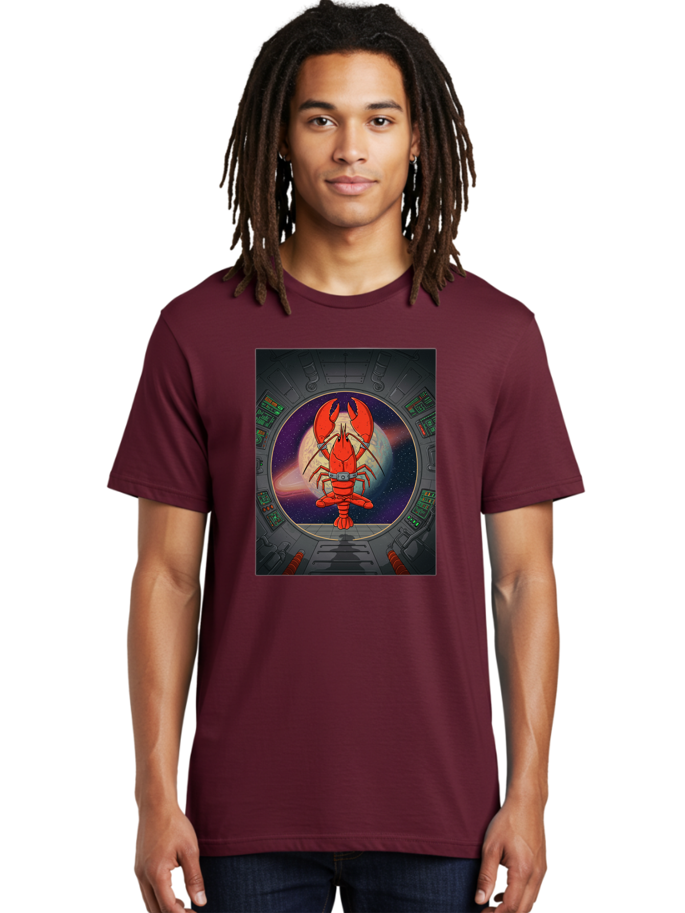Lobster-In-Space Men'S Graphic Tee, 100% Cotton, Comfortable Casual Summer Wear, Machine Washable, Vintage Camera, Old Camera, Antique Camera, Black Camera, Classic Photography, Photography Equipment, Nostalgic Device, Film Camera, Camera Art Bak832