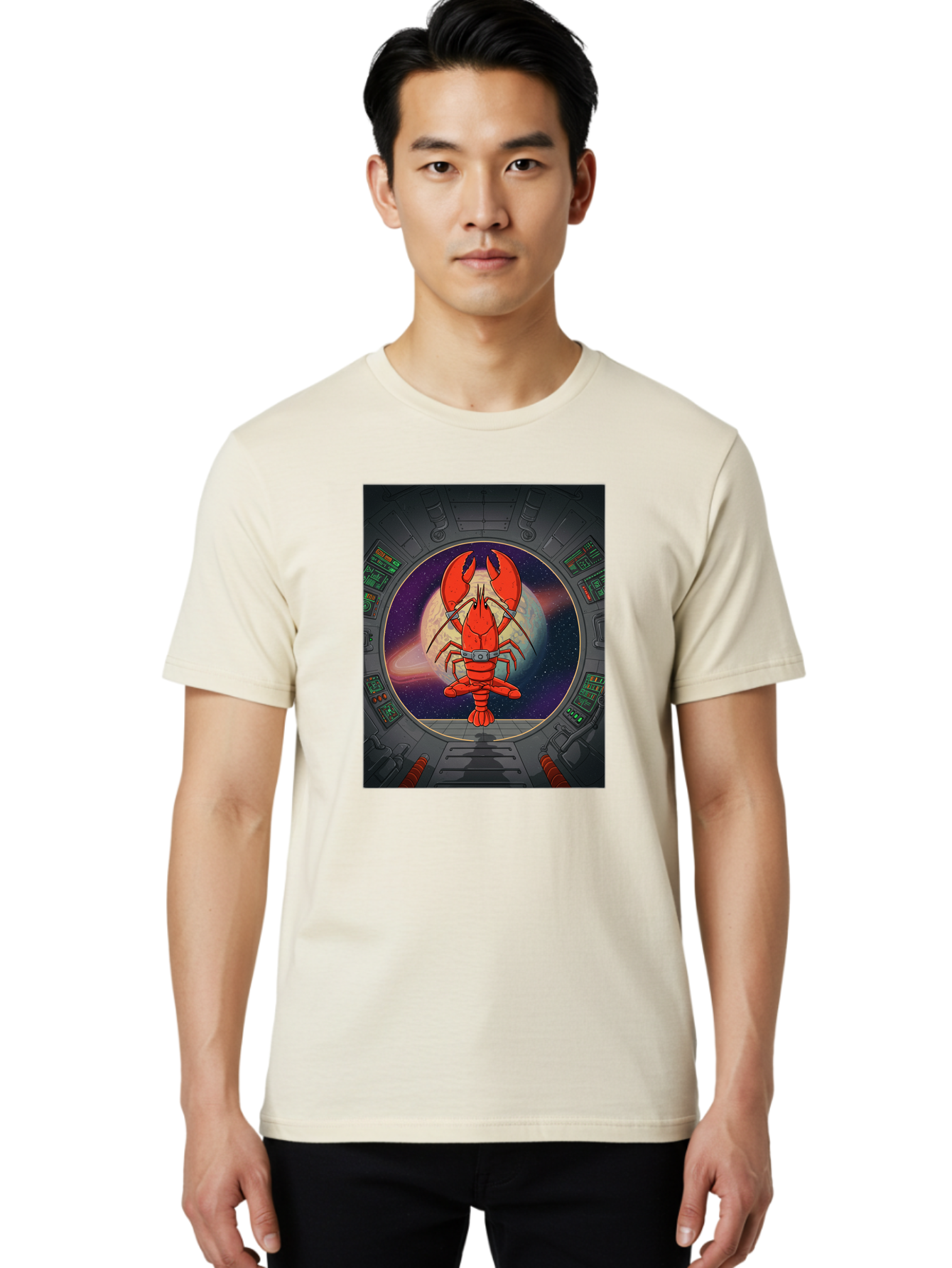 Lobster-In-Space Men'S Graphic Tee, 100% Cotton, Comfortable Casual Summer Wear, Machine Washable, Vintage Camera, Old Camera, Antique Camera, Black Camera, Classic Photography, Photography Equipment, Nostalgic Device, Film Camera, Camera Art Bak832