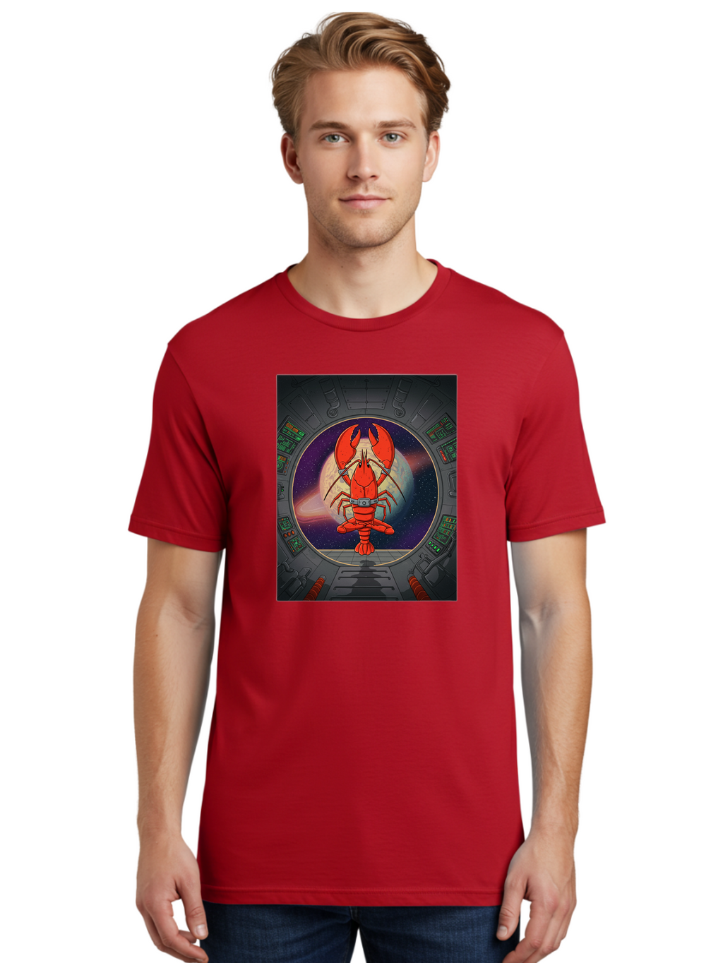 Lobster-In-Space Men'S Graphic Tee, 100% Cotton, Comfortable Casual Summer Wear, Machine Washable, Vintage Camera, Old Camera, Antique Camera, Black Camera, Classic Photography, Photography Equipment, Nostalgic Device, Film Camera, Camera Art Bak832