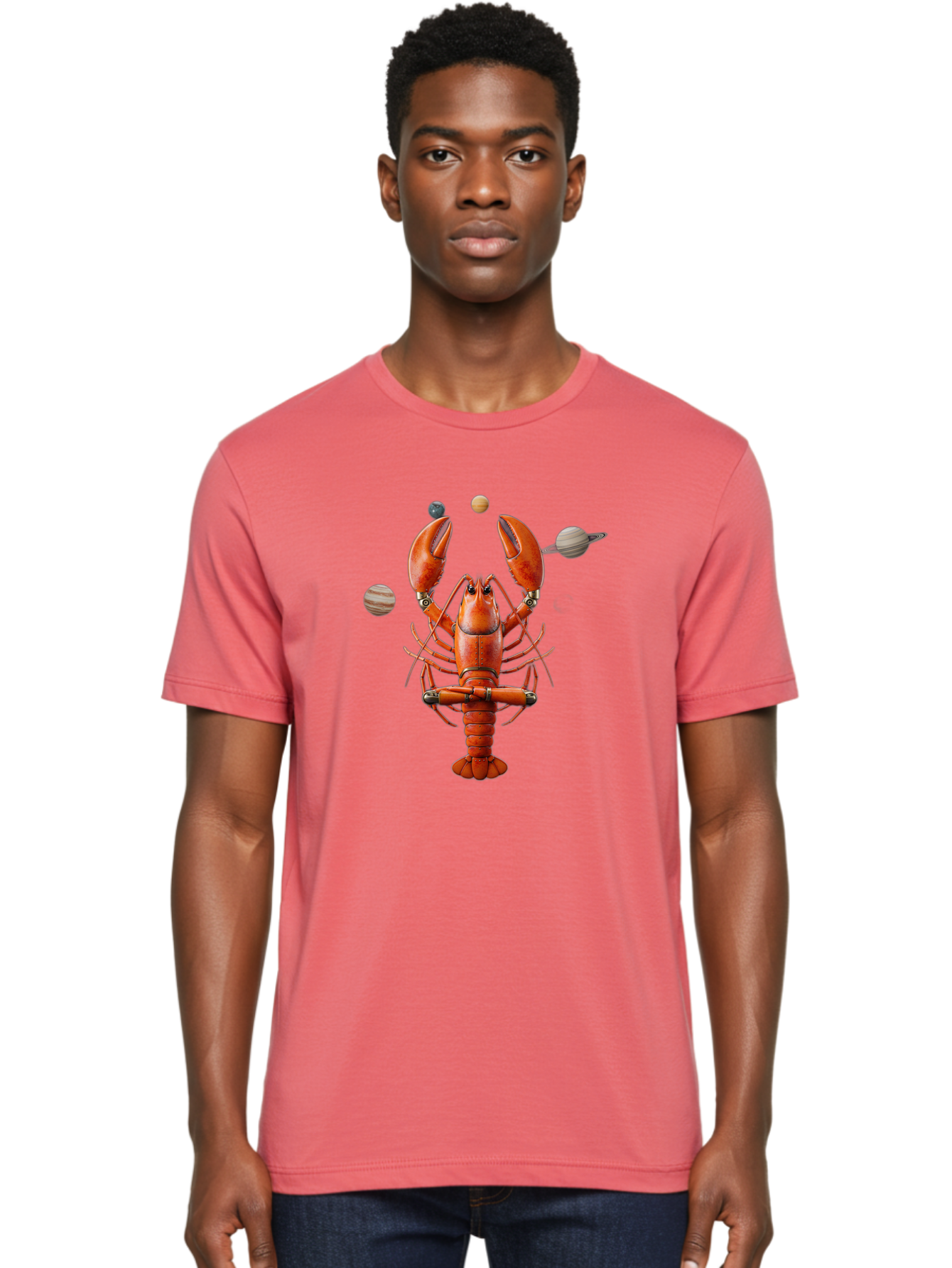 Lobster-With-Planets Men'S Graphic Tee, 100% Cotton, Comfortable Casual Summer Wear, Machine Washable, Vintage Camera, Old Camera, Antique Camera, Black Camera, Classic Photography, Photography Equipment, Nostalgic Device, Film Camera, Bak834