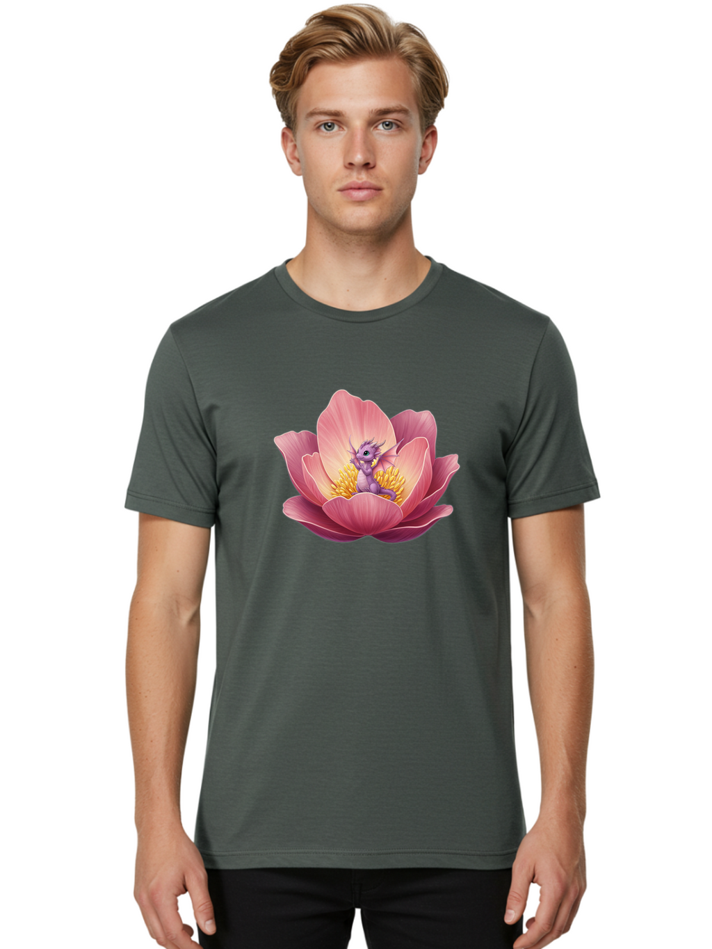 Lotus-Dragon-1 Men'S Graphic Tee, 100% Cotton, Comfortable Casual Summer Wear, Machine Washable, Vintage Camera, Old Camera, Antique Camera, Black Camera, Classic Photography, Photography Equipment, Nostalgic Device, Film Camera, Camera Art Bak835