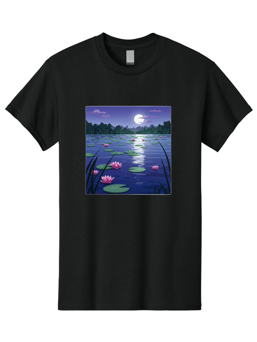 Lotus-Flowers-Under-Moonlight Men'S Graphic Tee, 100% Cotton, Comfortable Casual Summer Wear, Machine Washable, Vintage Camera, Old Camera, Antique Camera, Black Camera, Classic Photography, Photography Equipment, Nostalgic Device, Bak842