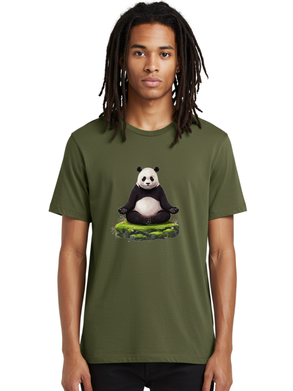 Meditating-Panda-1 Men'S Graphic Tee, 100% Cotton, Comfortable Casual Summer Wear, Machine Washable, Vintage Camera, Old Camera, Antique Camera, Black Camera, Classic Photography, Photography Equipment, Nostalgic Device, Film Camera, Bak860