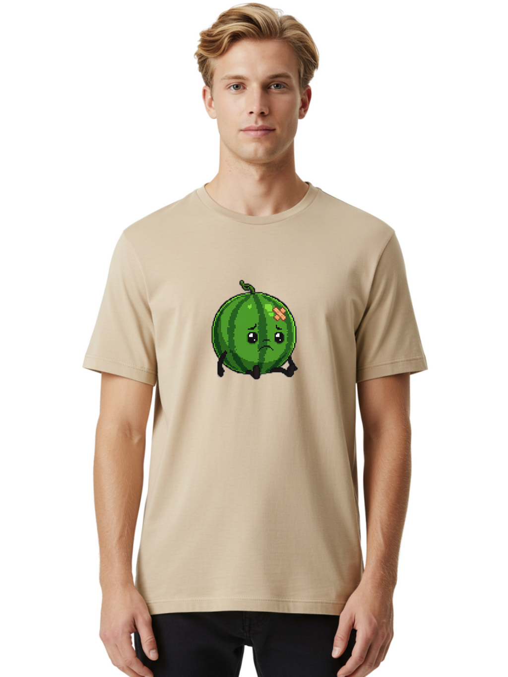 Melon-With-Band-Aid Men'S Graphic Tee, 100% Cotton, Comfortable Casual Summer Wear, Machine Washable, Vintage Camera, Old Camera, Antique Camera, Black Camera, Classic Photography, Photography Equipment, Nostalgic Device, Film Camera, Bak863