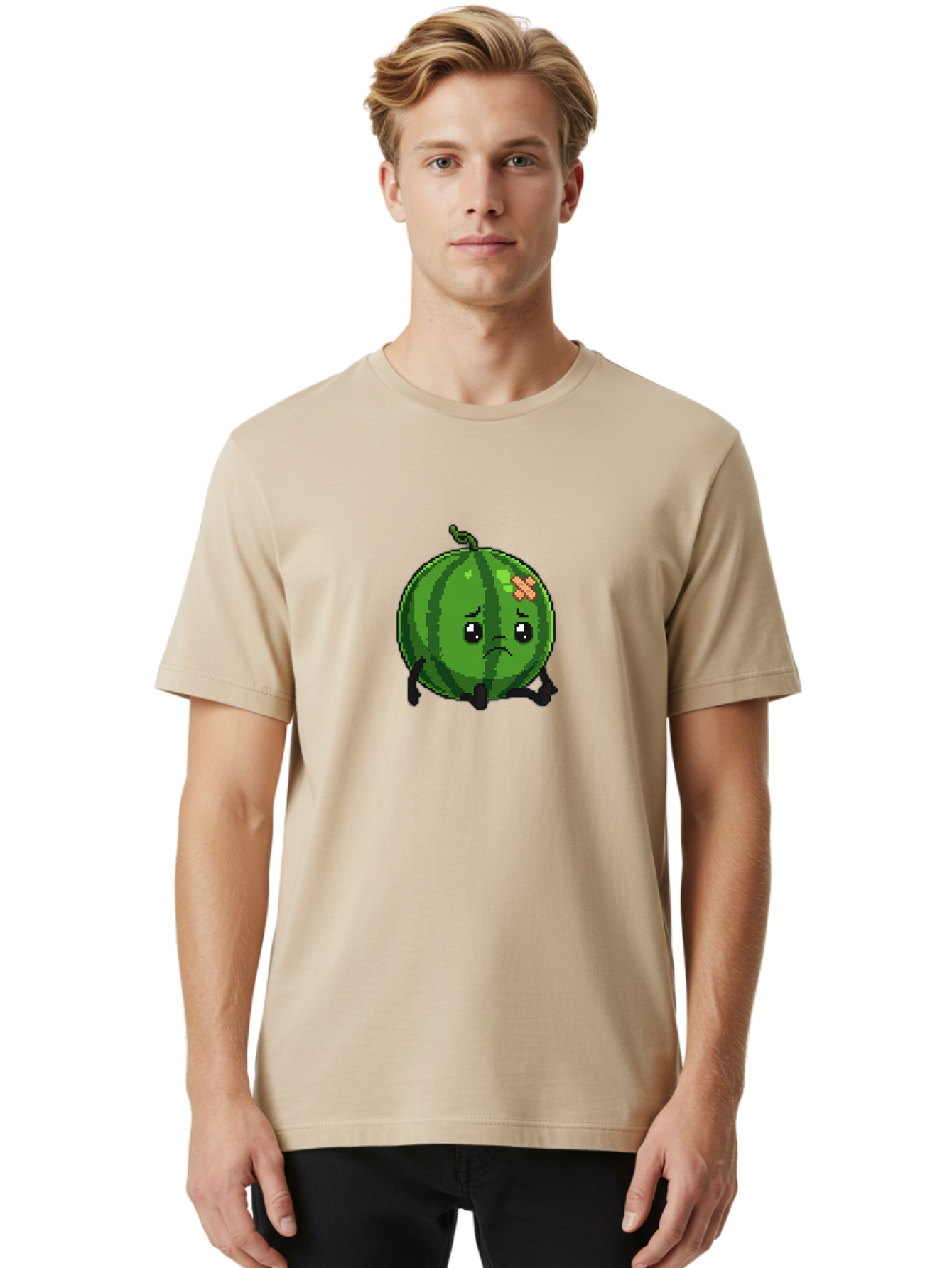 Melon-With-Band-Aid Men'S Graphic Tee, 100% Cotton, Comfortable Casual Summer Wear, Machine Washable, Vintage Camera, Old Camera, Antique Camera, Black Camera, Classic Photography, Photography Equipment, Nostalgic Device, Film Camera, Bak863
