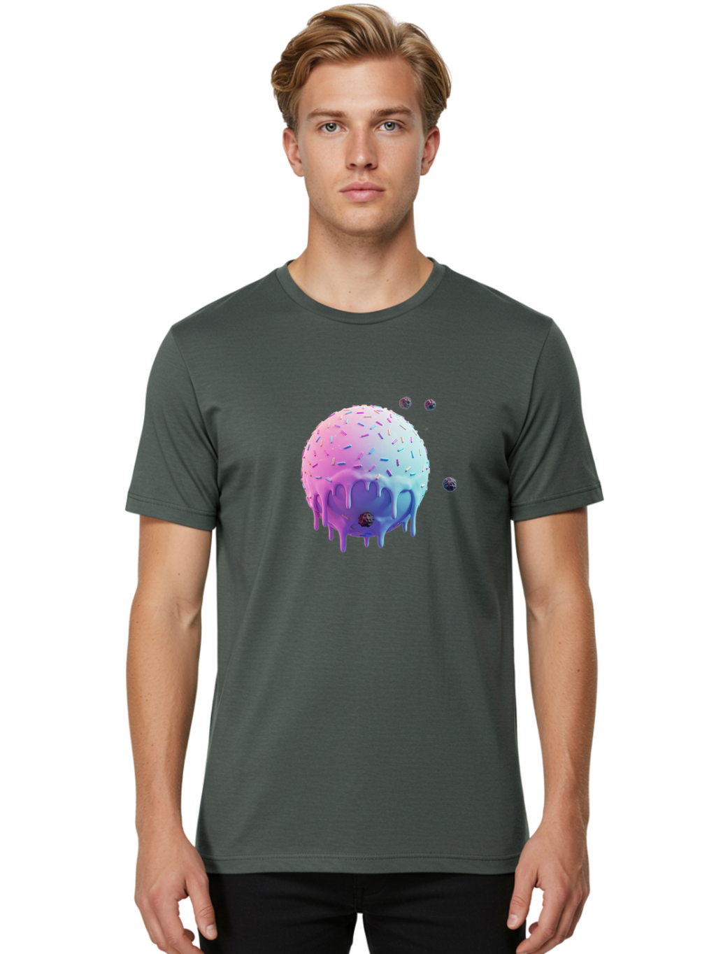 Melting-Ice-Cream Men'S Graphic Tee, 100% Cotton, Comfortable Casual Summer Wear, Machine Washable, Vintage Camera, Old Camera, Antique Camera, Black Camera, Classic Photography, Photography Equipment, Nostalgic Device, Film Camera, Camera Art Bak870