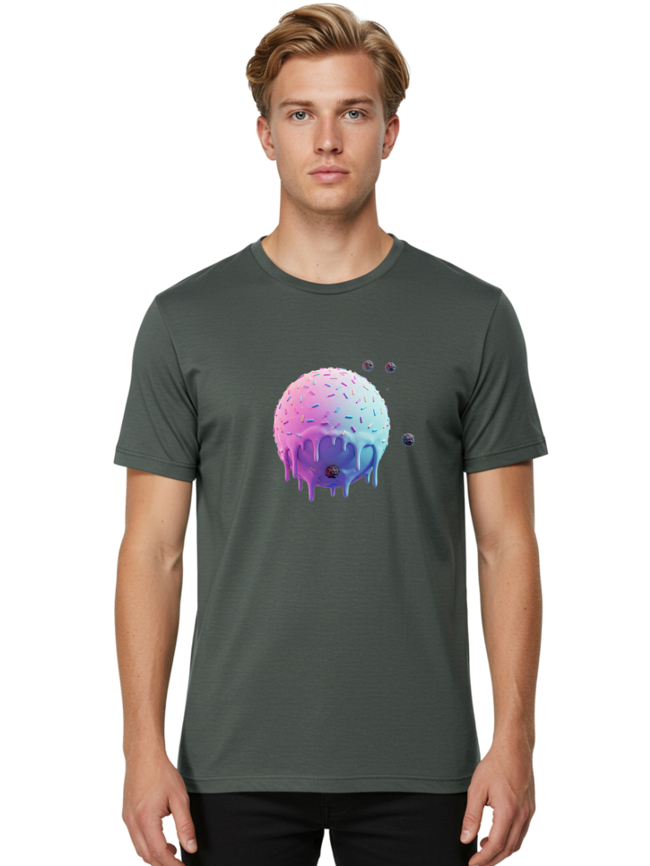 Melting-Ice-Cream Men'S Graphic Tee, 100% Cotton, Comfortable Casual Summer Wear, Machine Washable, Vintage Camera, Old Camera, Antique Camera, Black Camera, Classic Photography, Photography Equipment, Nostalgic Device, Film Camera, Camera Art Bak870