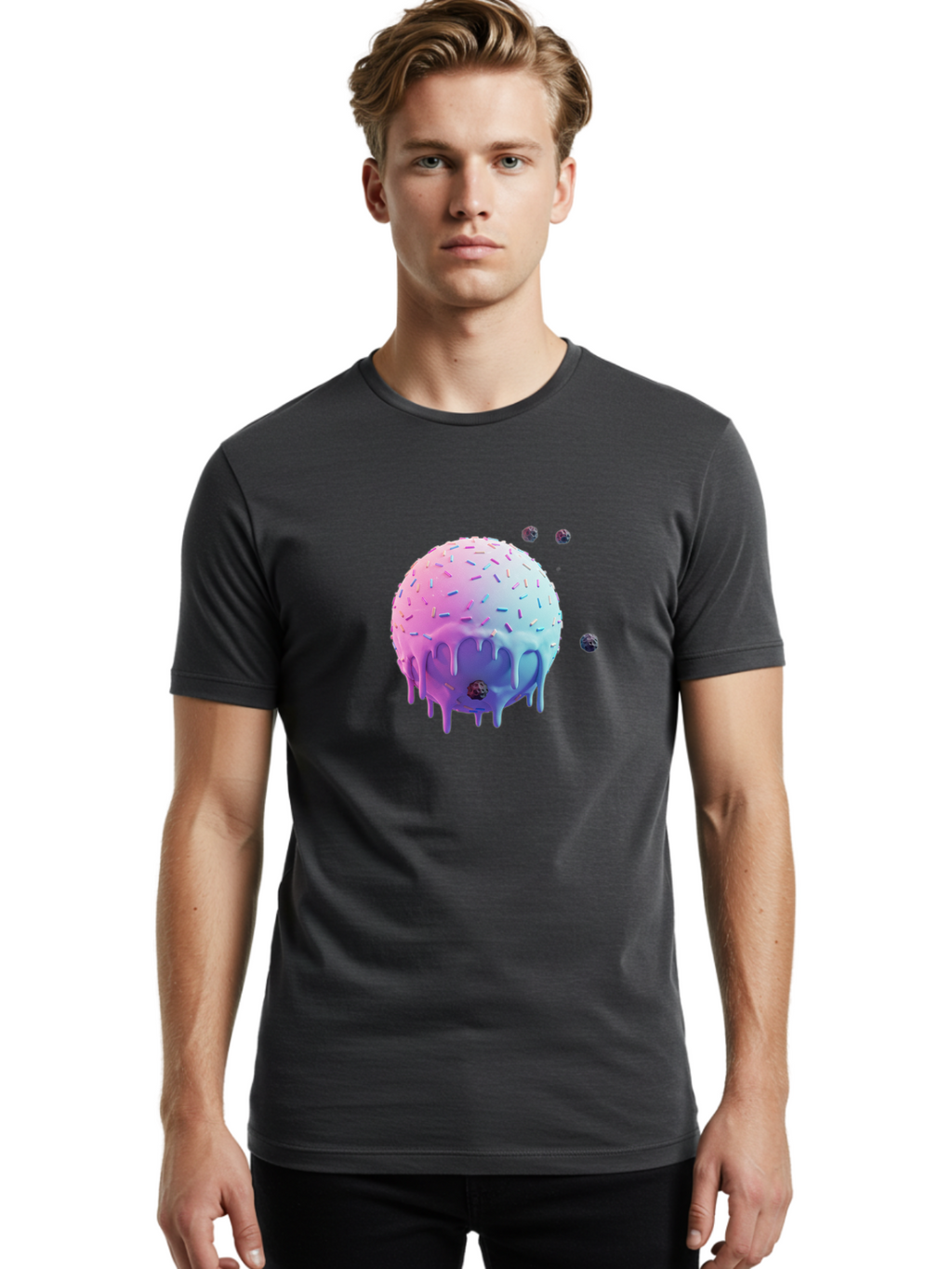 Melting-Ice-Cream Men'S Graphic Tee, 100% Cotton, Comfortable Casual Summer Wear, Machine Washable, Vintage Camera, Old Camera, Antique Camera, Black Camera, Classic Photography, Photography Equipment, Nostalgic Device, Film Camera, Camera Art Bak870