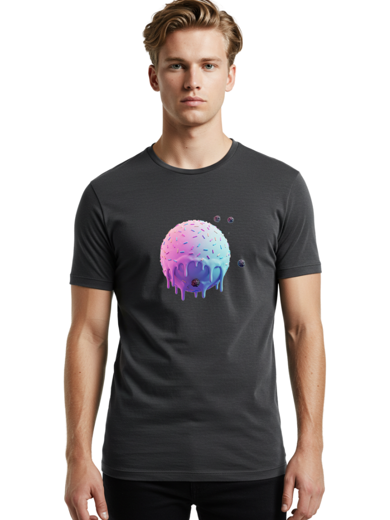 Melting-Ice-Cream Men'S Graphic Tee, 100% Cotton, Comfortable Casual Summer Wear, Machine Washable, Vintage Camera, Old Camera, Antique Camera, Black Camera, Classic Photography, Photography Equipment, Nostalgic Device, Film Camera, Camera Art Bak870