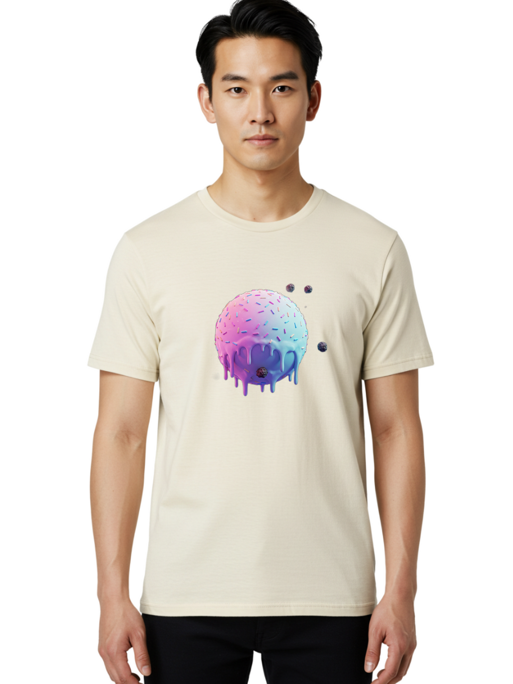 Melting-Ice-Cream Men'S Graphic Tee, 100% Cotton, Comfortable Casual Summer Wear, Machine Washable, Vintage Camera, Old Camera, Antique Camera, Black Camera, Classic Photography, Photography Equipment, Nostalgic Device, Film Camera, Camera Art Bak870