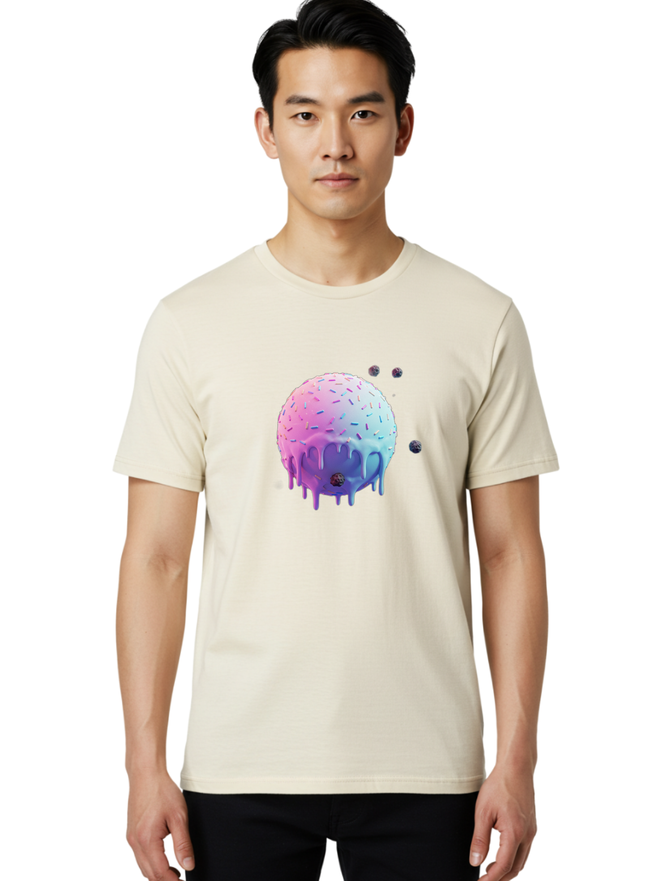 Melting-Ice-Cream Men'S Graphic Tee, 100% Cotton, Comfortable Casual Summer Wear, Machine Washable, Vintage Camera, Old Camera, Antique Camera, Black Camera, Classic Photography, Photography Equipment, Nostalgic Device, Film Camera, Camera Art Bak870