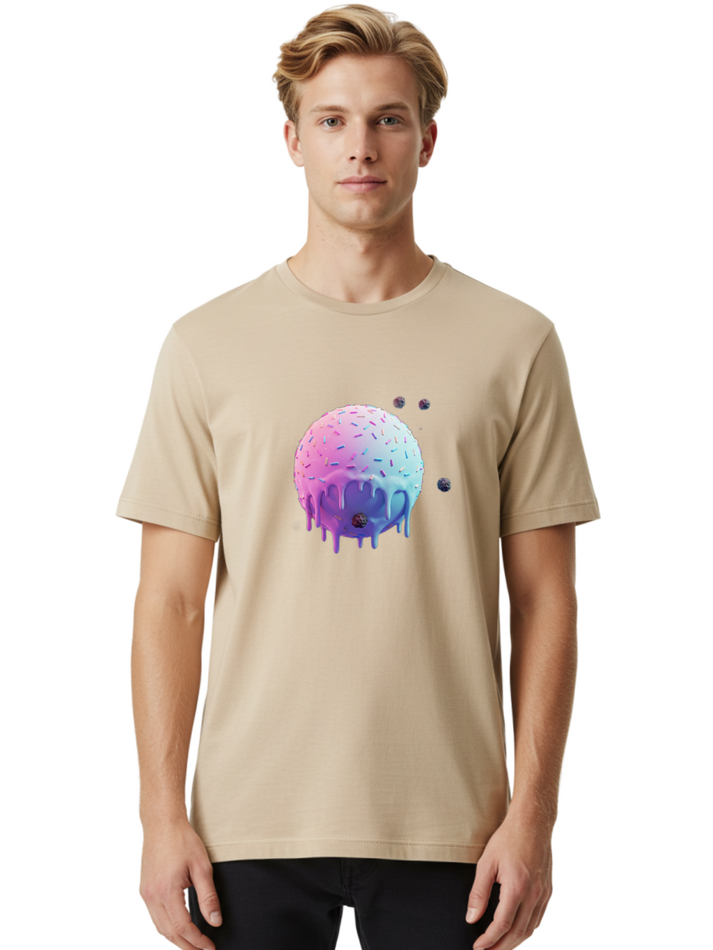 Melting-Ice-Cream Men'S Graphic Tee, 100% Cotton, Comfortable Casual Summer Wear, Machine Washable, Vintage Camera, Old Camera, Antique Camera, Black Camera, Classic Photography, Photography Equipment, Nostalgic Device, Film Camera, Camera Art Bak870