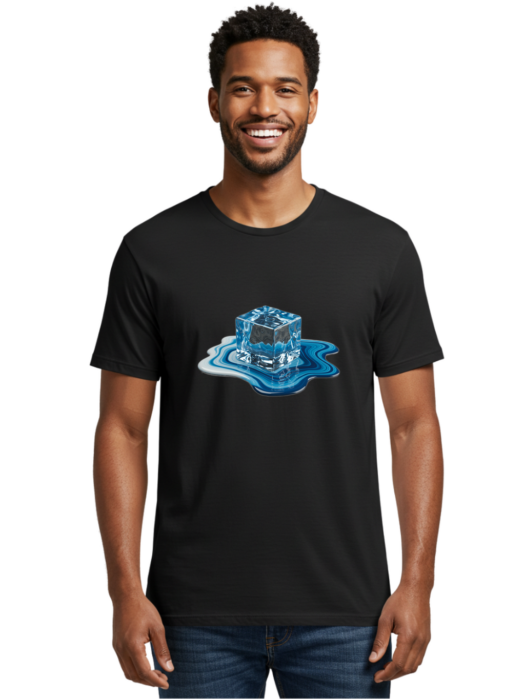 Melting-Ice-Cube-1 Men'S Graphic Tee, 100% Cotton, Comfortable Casual Summer Wear, Machine Washable, Vintage Camera, Old Camera, Antique Camera, Black Camera, Classic Photography, Photography Equipment, Nostalgic Device, Film Camera, Bak871