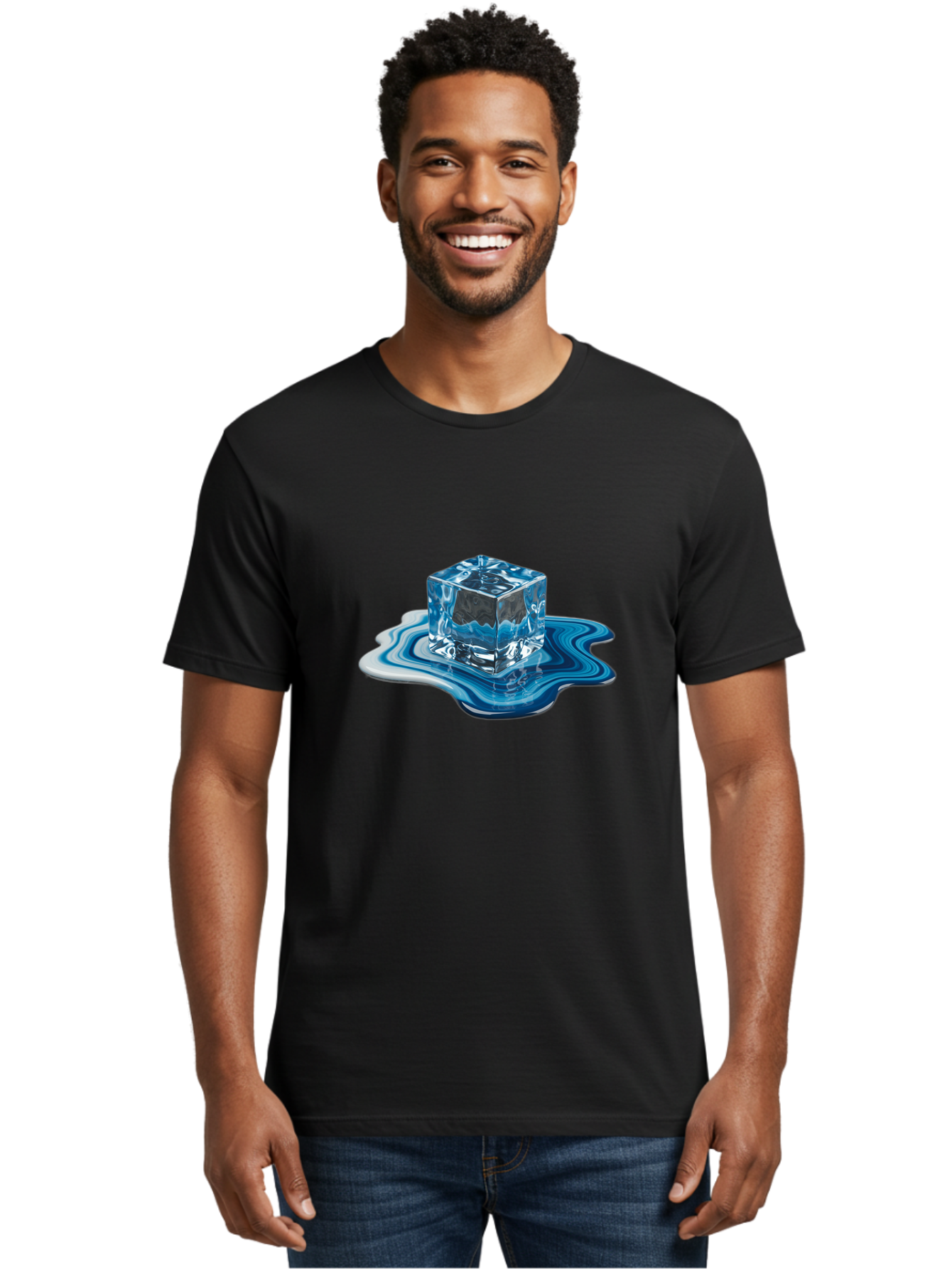 Melting-Ice-Cube-1 Men'S Graphic Tee, 100% Cotton, Comfortable Casual Summer Wear, Machine Washable, Vintage Camera, Old Camera, Antique Camera, Black Camera, Classic Photography, Photography Equipment, Nostalgic Device, Film Camera, Bak871