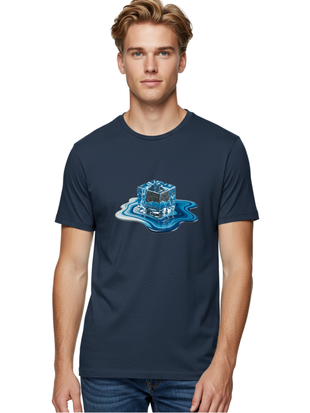 Melting-Ice-Cube-1 Men'S Graphic Tee, 100% Cotton, Comfortable Casual Summer Wear, Machine Washable, Vintage Camera, Old Camera, Antique Camera, Black Camera, Classic Photography, Photography Equipment, Nostalgic Device, Film Camera, Bak871