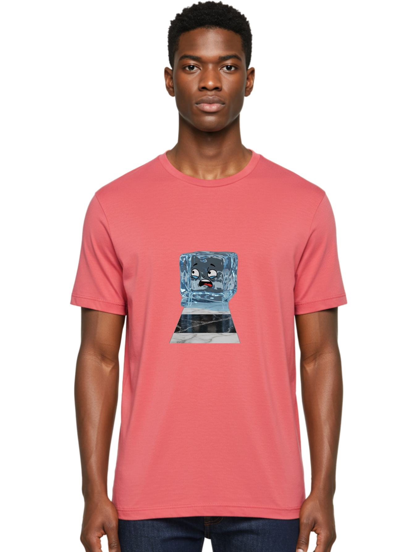 Melting-Ice-Cube-2 Men'S Graphic Tee, 100% Cotton, Comfortable Casual Summer Wear, Machine Washable, Vintage Camera, Old Camera, Antique Camera, Black Camera, Classic Photography, Photography Equipment, Nostalgic Device, Film Camera, Bak872