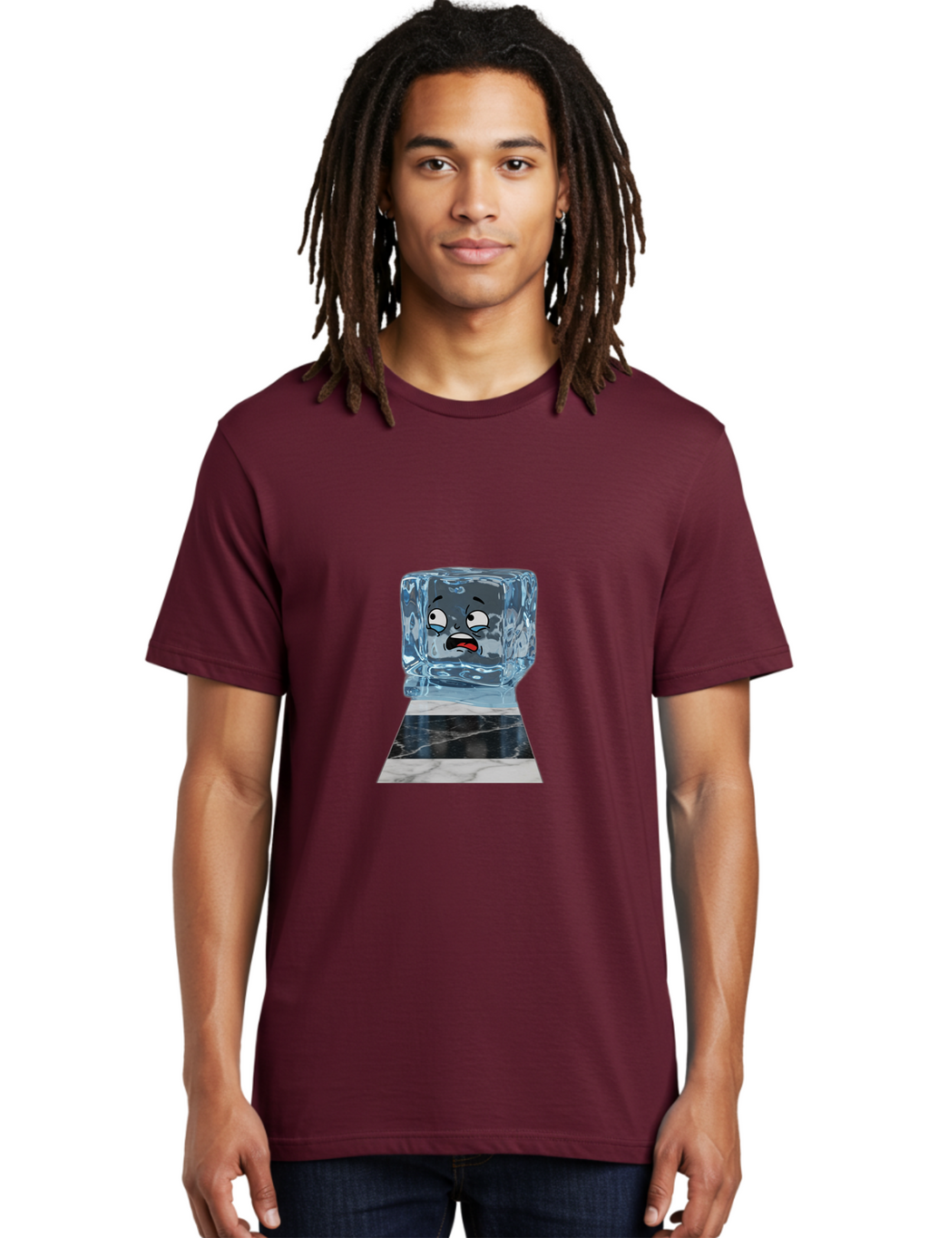 Melting-Ice-Cube-2 Men'S Graphic Tee, 100% Cotton, Comfortable Casual Summer Wear, Machine Washable, Vintage Camera, Old Camera, Antique Camera, Black Camera, Classic Photography, Photography Equipment, Nostalgic Device, Film Camera, Bak872
