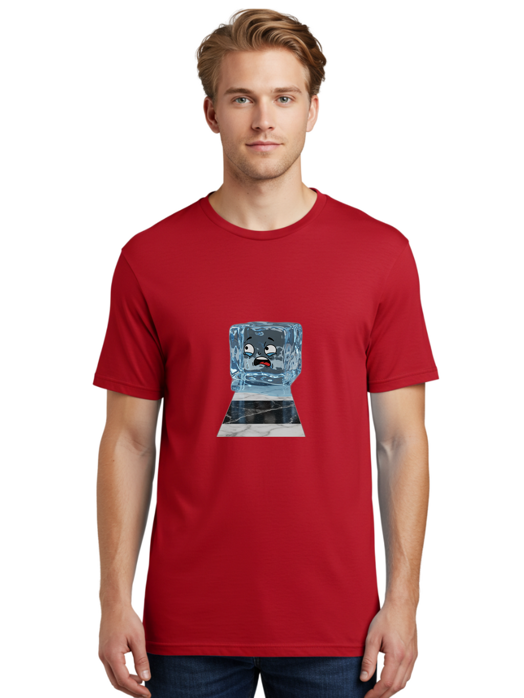 Melting-Ice-Cube-2 Men'S Graphic Tee, 100% Cotton, Comfortable Casual Summer Wear, Machine Washable, Vintage Camera, Old Camera, Antique Camera, Black Camera, Classic Photography, Photography Equipment, Nostalgic Device, Film Camera, Bak872