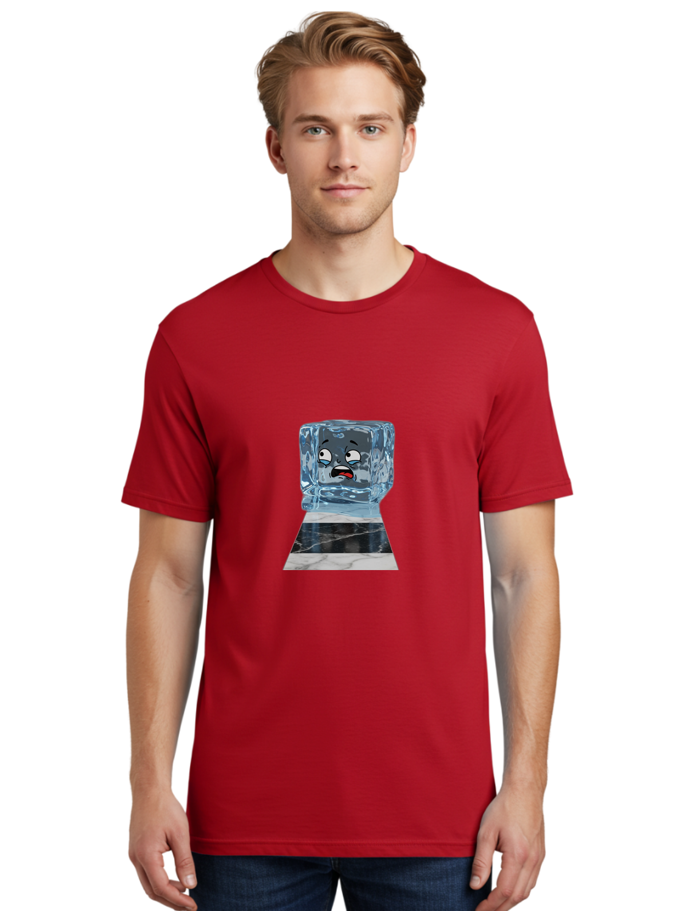 Melting-Ice-Cube-2 Men'S Graphic Tee, 100% Cotton, Comfortable Casual Summer Wear, Machine Washable, Vintage Camera, Old Camera, Antique Camera, Black Camera, Classic Photography, Photography Equipment, Nostalgic Device, Film Camera, Bak872