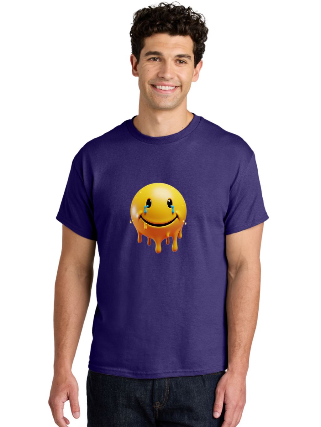 Melting-Smiley Men'S Graphic Tee, 100% Cotton, Comfortable Casual Summer Wear, Machine Washable, Vintage Camera, Old Camera, Antique Camera, Black Camera, Classic Photography, Photography Equipment, Nostalgic Device, Film Camera, Camera Art Bak875