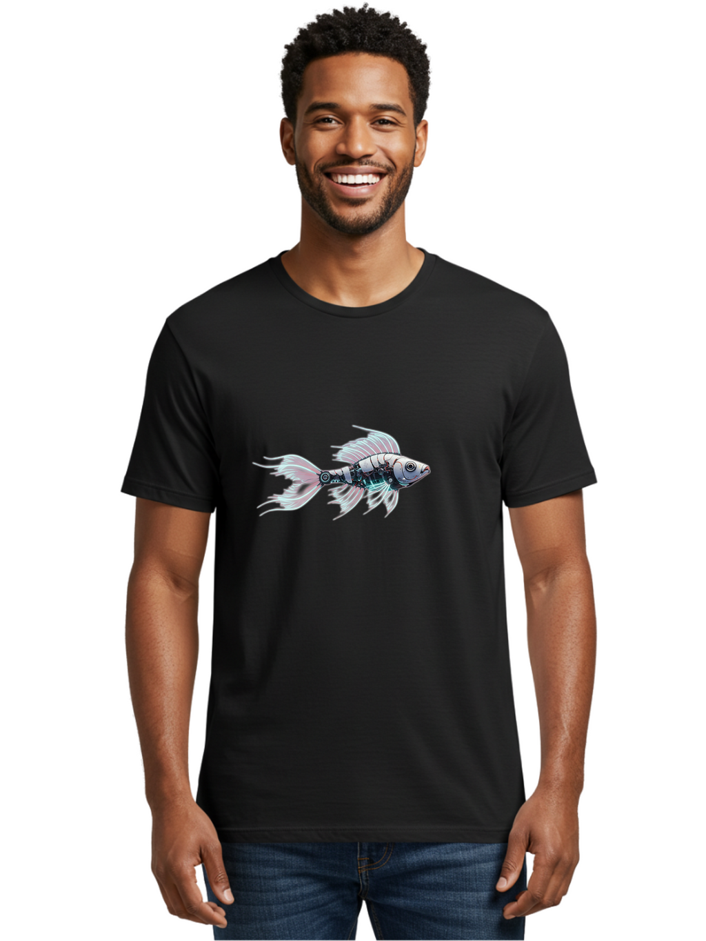 Metallic-Beta-Fish Men'S Graphic Tee, 100% Cotton, Comfortable Casual Summer Wear, Machine Washable, Vintage Camera, Old Camera, Antique Camera, Black Camera, Classic Photography, Photography Equipment, Nostalgic Device, Film Camera, Bak879