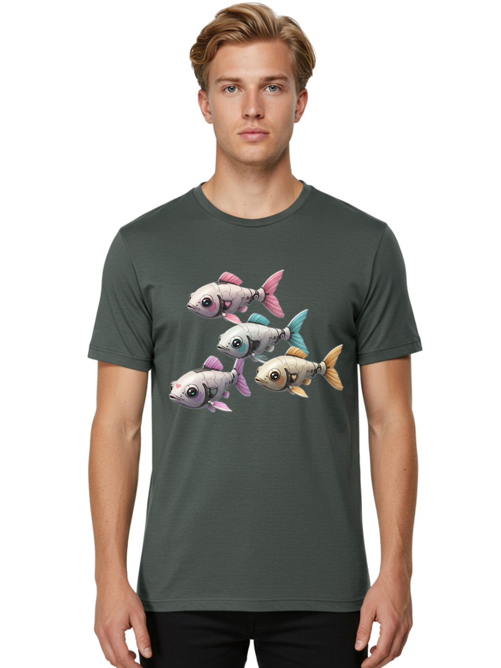 Metallic-Fish Men'S Graphic Tee, 100% Cotton, Comfortable Casual Summer Wear, Machine Washable, Vintage Camera, Old Camera, Antique Camera, Black Camera, Classic Photography, Photography Equipment, Nostalgic Device, Film Camera, Camera Art Bak883