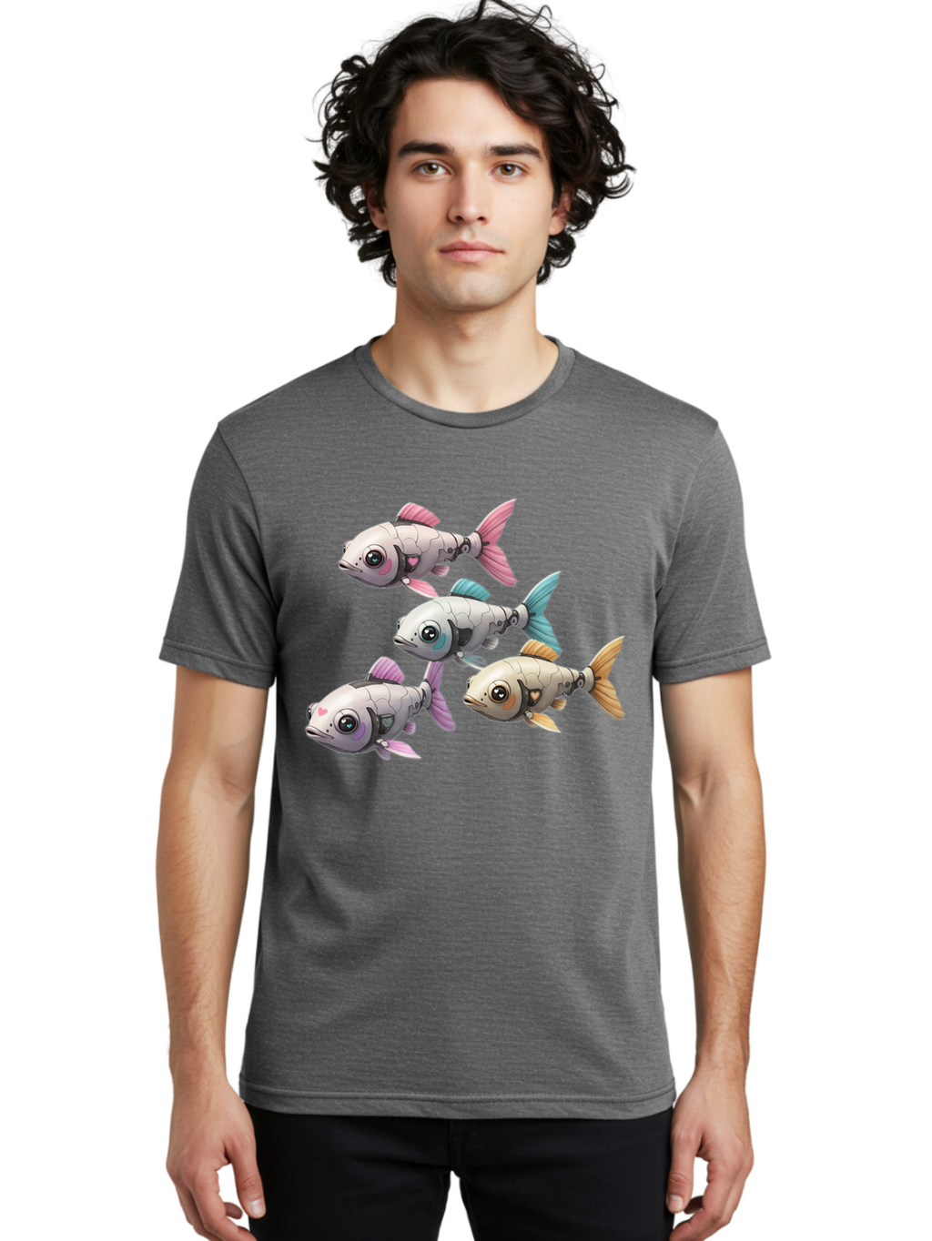 Metallic-Fish Men'S Graphic Tee, 100% Cotton, Comfortable Casual Summer Wear, Machine Washable, Vintage Camera, Old Camera, Antique Camera, Black Camera, Classic Photography, Photography Equipment, Nostalgic Device, Film Camera, Camera Art Bak883