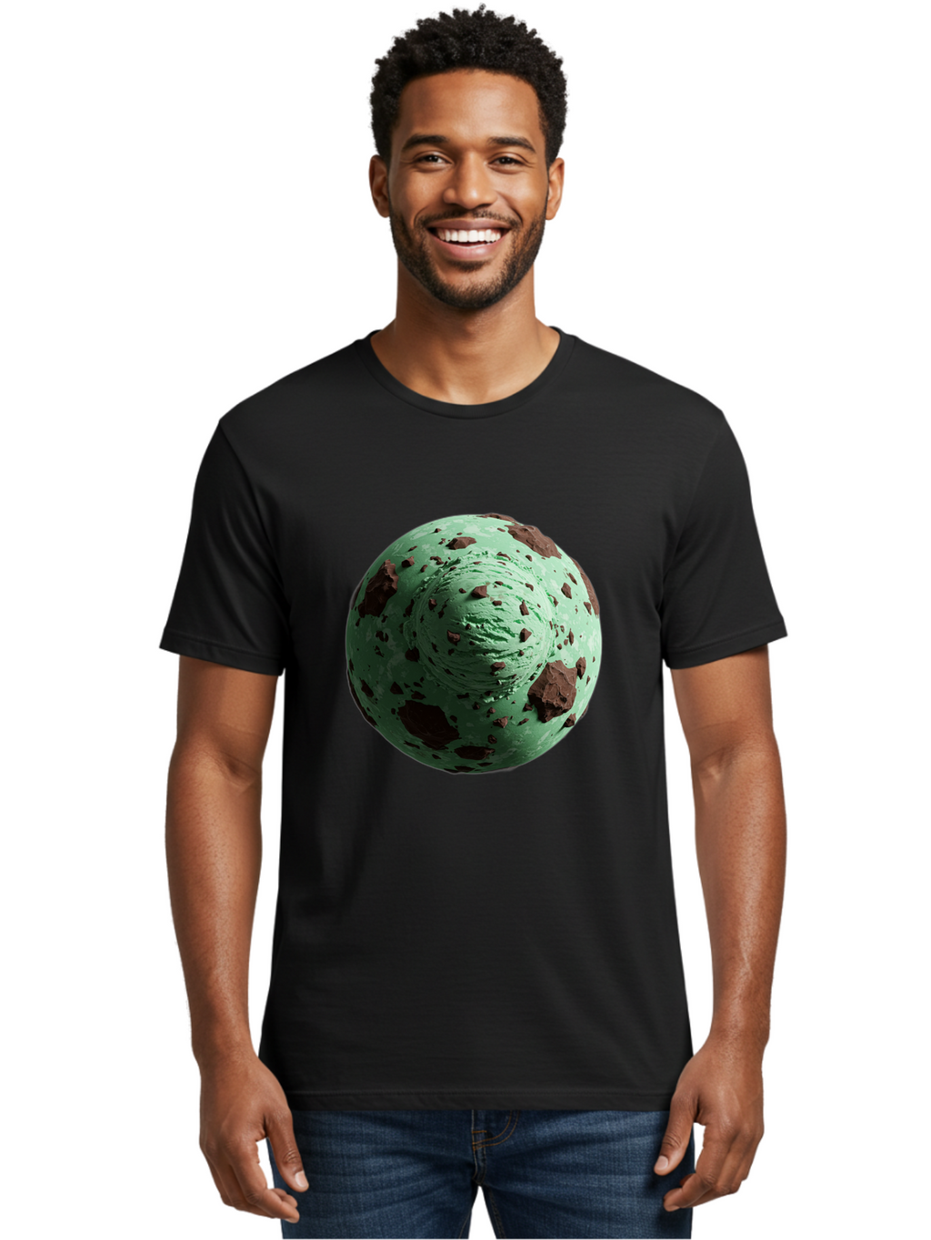 Mint-Chocolate-Chip-Ice-Cream Men'S Graphic Tee, 100% Cotton, Comfortable Casual Summer Wear, Machine Washable, Vintage Camera, Old Camera, Antique Camera, Black Camera, Classic Photography, Photography Equipment, Nostalgic Device, Bak887
