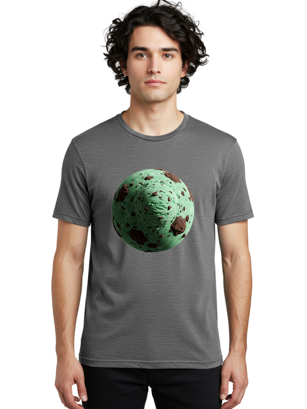 Mint-Chocolate-Chip-Ice-Cream Men'S Graphic Tee, 100% Cotton, Comfortable Casual Summer Wear, Machine Washable, Vintage Camera, Old Camera, Antique Camera, Black Camera, Classic Photography, Photography Equipment, Nostalgic Device, Bak887