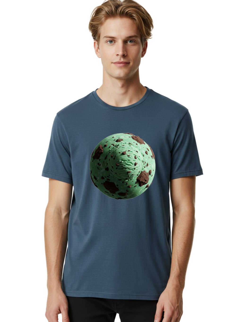 Mint-Chocolate-Chip-Ice-Cream Men'S Graphic Tee, 100% Cotton, Comfortable Casual Summer Wear, Machine Washable, Vintage Camera, Old Camera, Antique Camera, Black Camera, Classic Photography, Photography Equipment, Nostalgic Device, Bak887