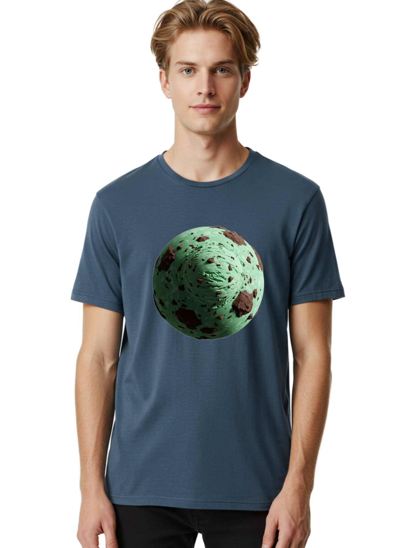 Mint-Chocolate-Chip-Ice-Cream Men'S Graphic Tee, 100% Cotton, Comfortable Casual Summer Wear, Machine Washable, Vintage Camera, Old Camera, Antique Camera, Black Camera, Classic Photography, Photography Equipment, Nostalgic Device, Bak887