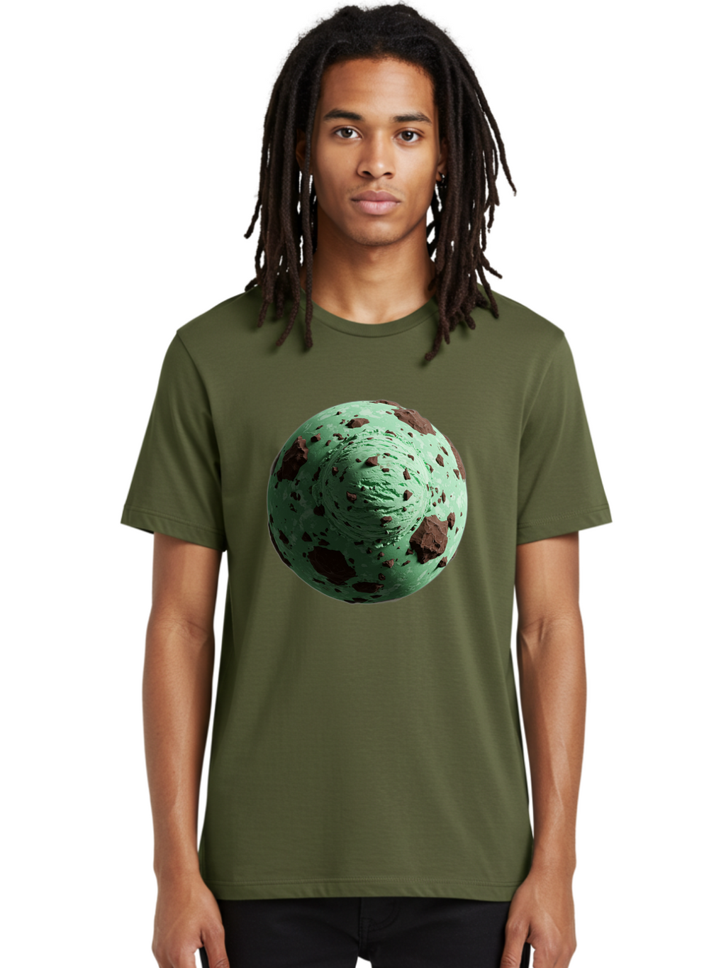 Mint-Chocolate-Chip-Ice-Cream Men'S Graphic Tee, 100% Cotton, Comfortable Casual Summer Wear, Machine Washable, Vintage Camera, Old Camera, Antique Camera, Black Camera, Classic Photography, Photography Equipment, Nostalgic Device, Bak887